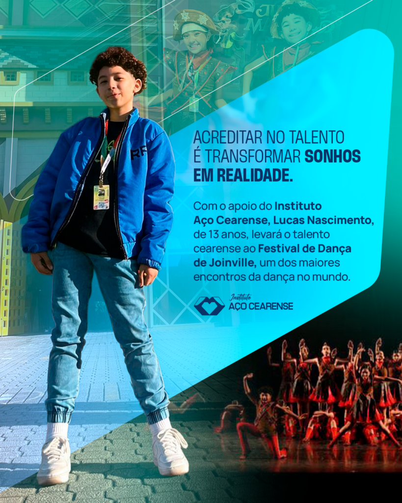 Instituto Aço Cearense apoia bailarino cearense rumo ao Festival de Dança de Joinville