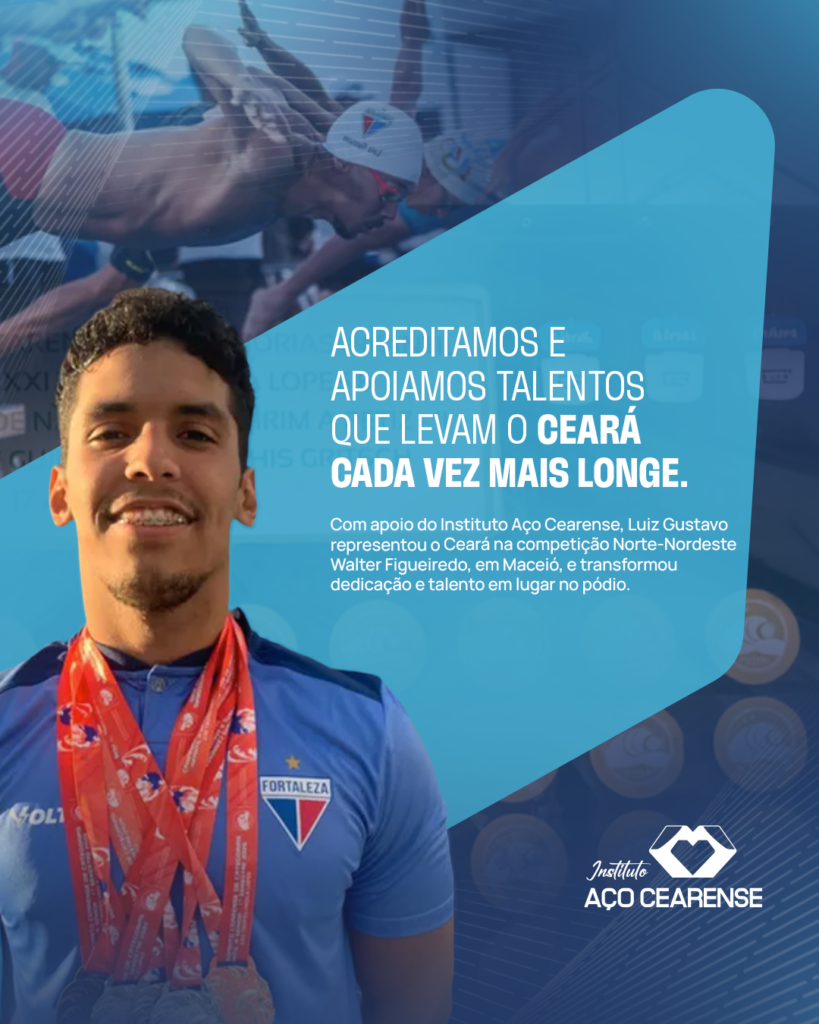 Instituto Aço Cearense apoia atleta cearense em conquista de três medalhas no Norte-Nordeste