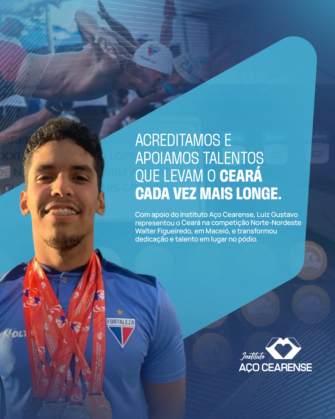 Instituto Aço Cearense apoia atleta cearense em conquista de três medalhas no Norte-Nordeste